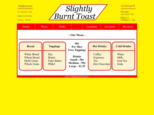 menu screenshot