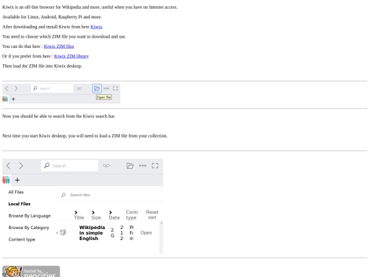 Kiwix-desktop screenshot