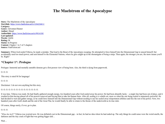 fics/missing/Shnail - The Maelstrom of the Apocalypse screenshot
