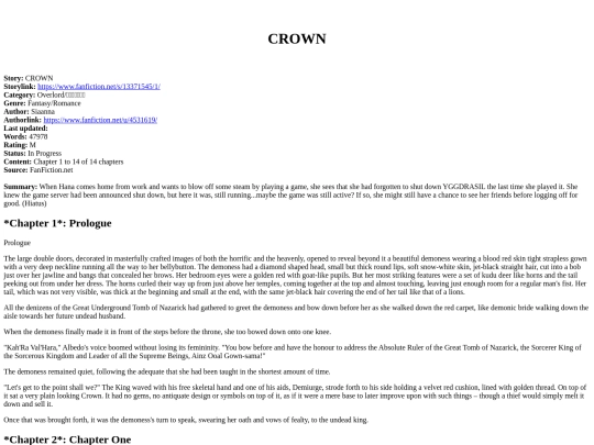 fics/missing/Siaanna - CROWN screenshot