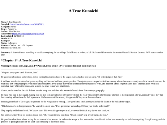 fics/missing/SlaveNaruko - A True Kunoichi screenshot