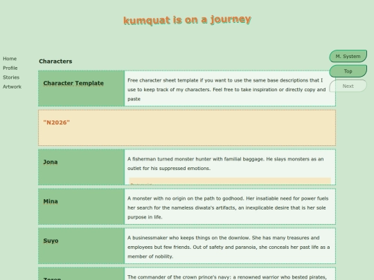 Writing etc./characterhub screenshot