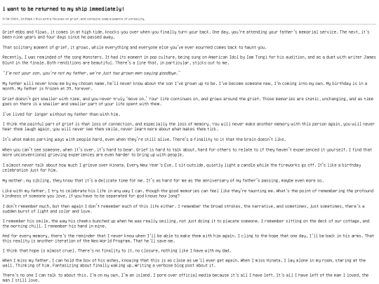 blog/grief screenshot