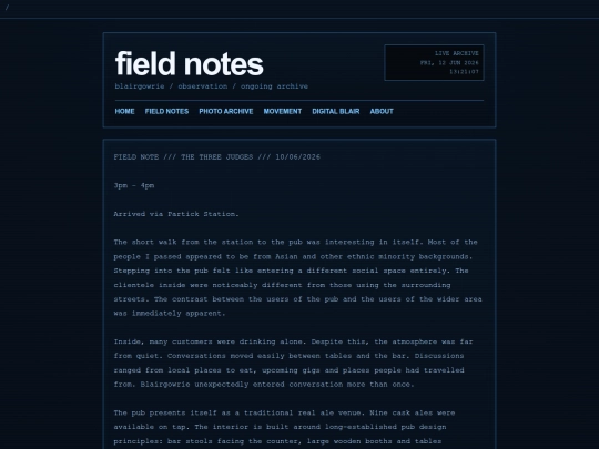 fieldnotes screenshot