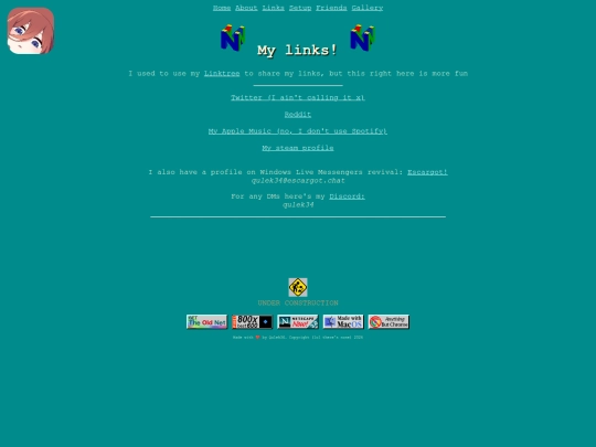 links screenshot