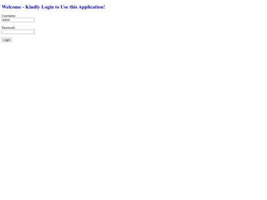 login screenshot