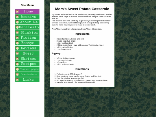 recipes/sweet-potato-casserole screenshot
