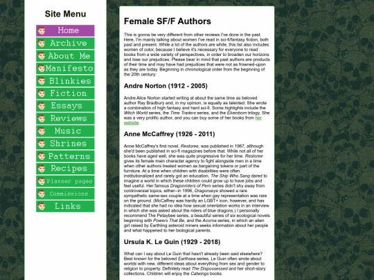 reviews/female-authors screenshot