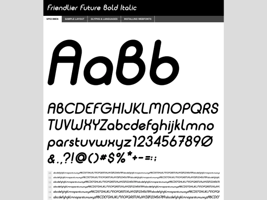 fonts/friendlierFuture/friendlierfuture-bolditalic-demo screenshot