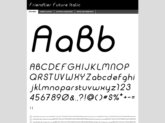 fonts/friendlierFuture/friendlierfuture-italic-demo screenshot