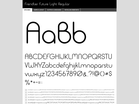 fonts/friendlierFuture/friendlierfuture-light-demo screenshot