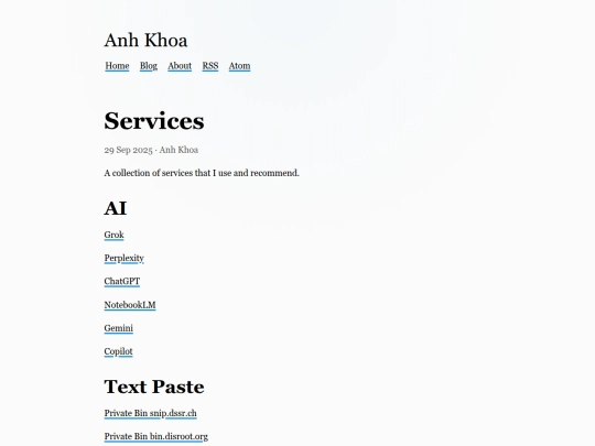 blog/services screenshot