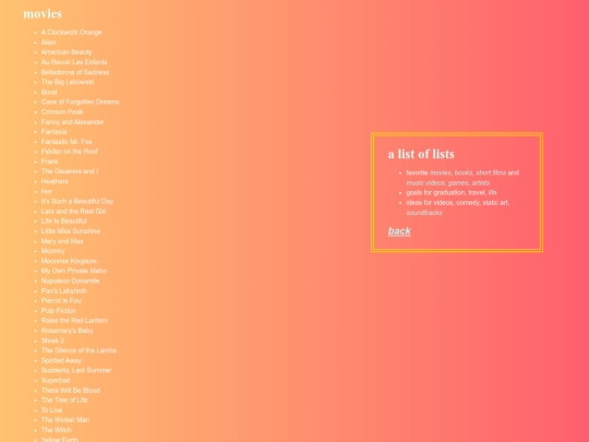 lists screenshot