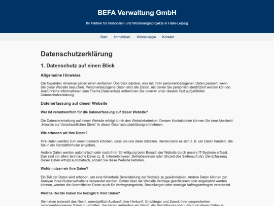 datenschutz screenshot
