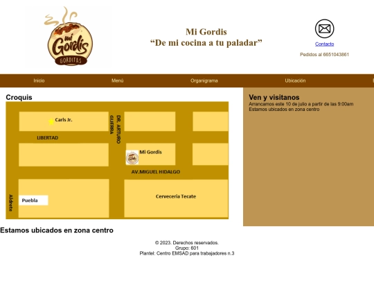 Páginas/Ubicación screenshot