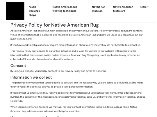 navajo-weavings-shops/privacy-policy screenshot