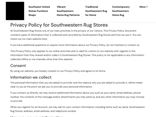 southwest-united-states-furniture-shops/privacy-policy screenshot