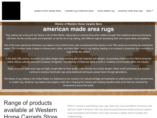 western-home-carpets-store/american-made-area-rugs screenshot