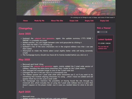 changelog screenshot