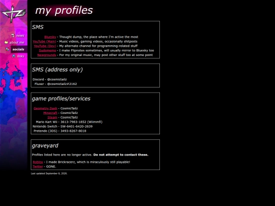 socials screenshot