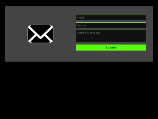 Formulario responsive de correo screenshot