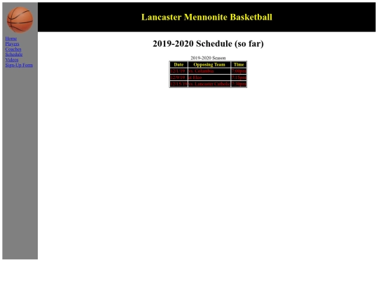schedule screenshot