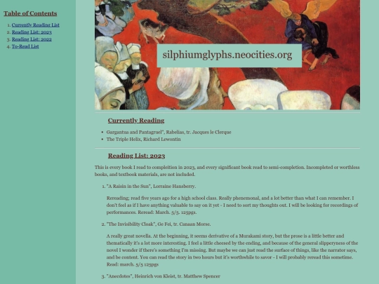readinglist screenshot