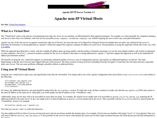 vhosts/host screenshot