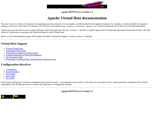 vhosts screenshot
