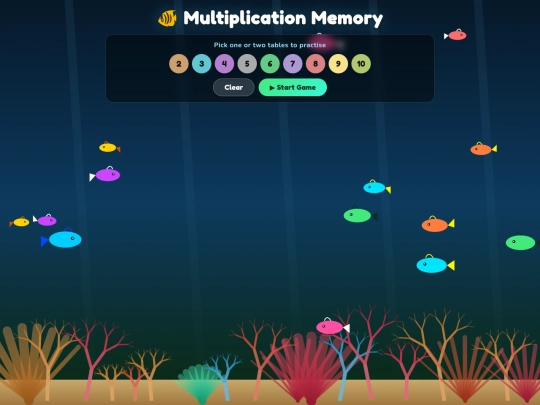 multiplication_memory_game screenshot