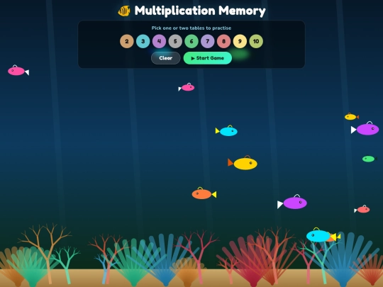multiplication_memory_gameV2 screenshot