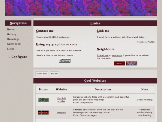 Links screenshot