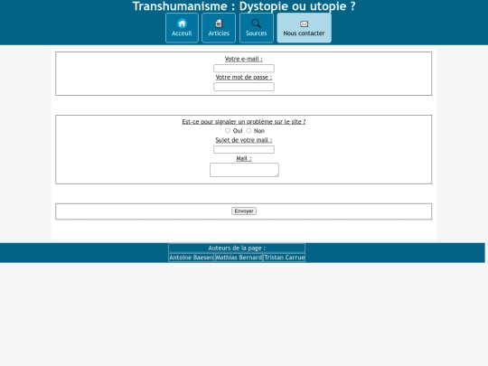 pages/contact screenshot