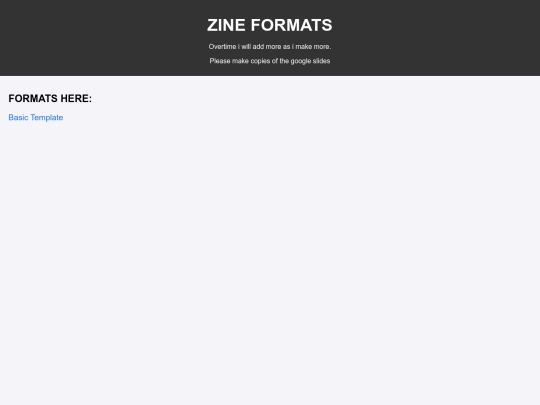 zines/formats screenshot