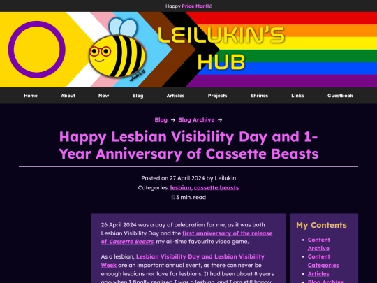 blog/posts/2024-04-27-lesbian-visibility-day1-year-anniversary-of-cassette-beasts screenshot