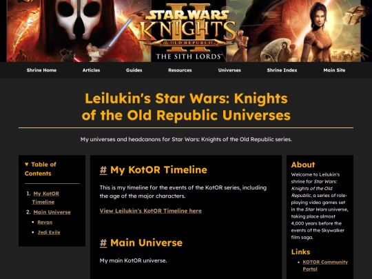 shrines/starwarskotor/universes screenshot