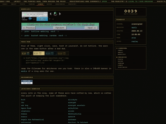 links screenshot