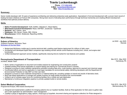 resume screenshot