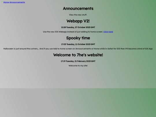 announcements screenshot