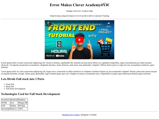 web page screenshot