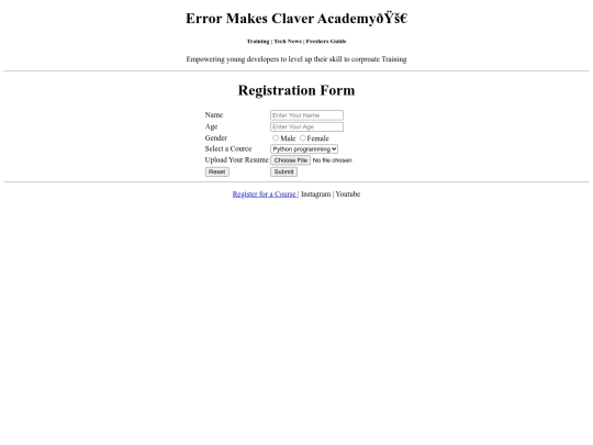 web page/register screenshot