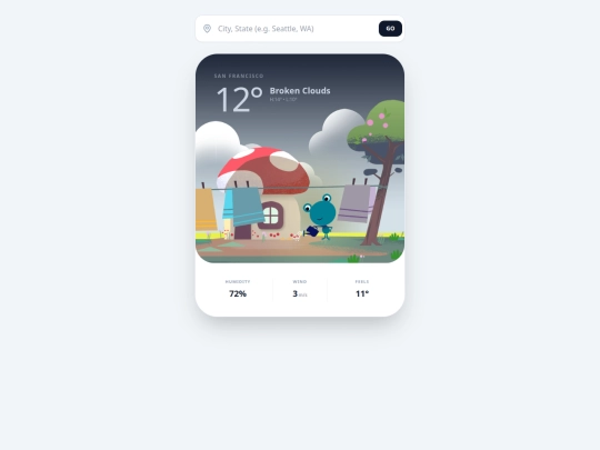 experiments/froggy-weather screenshot
