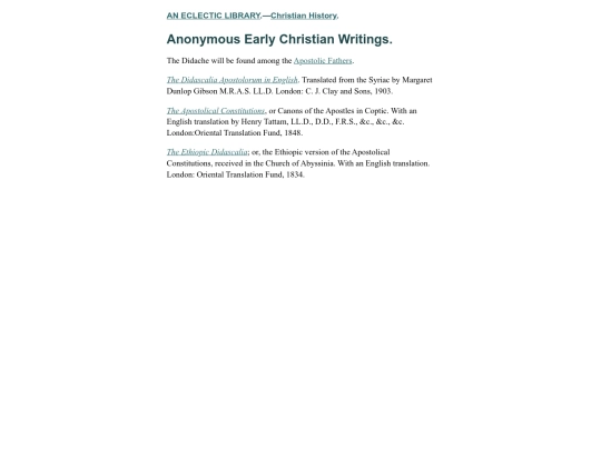 Christian-History/Anonymous-Early-Christian-Writings screenshot