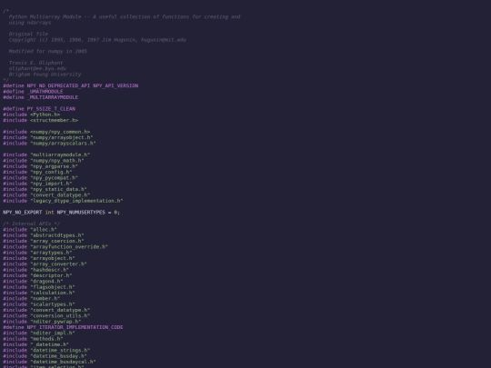 multiarraymodule.c screenshot