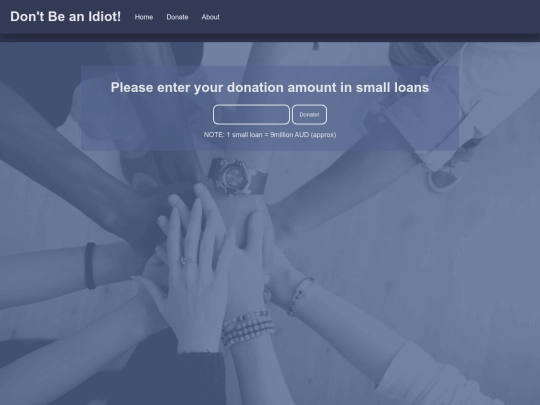 pages/donate screenshot