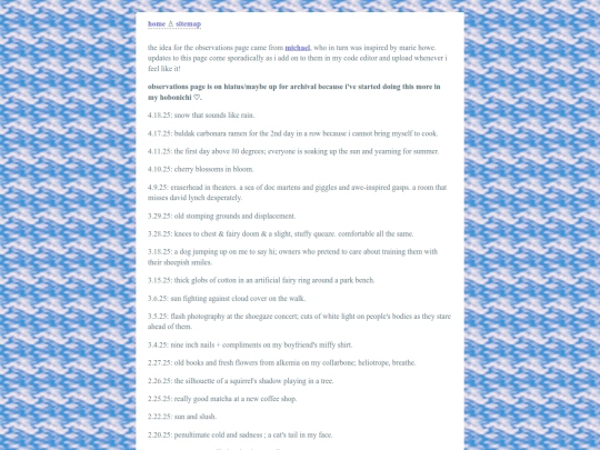 observations screenshot