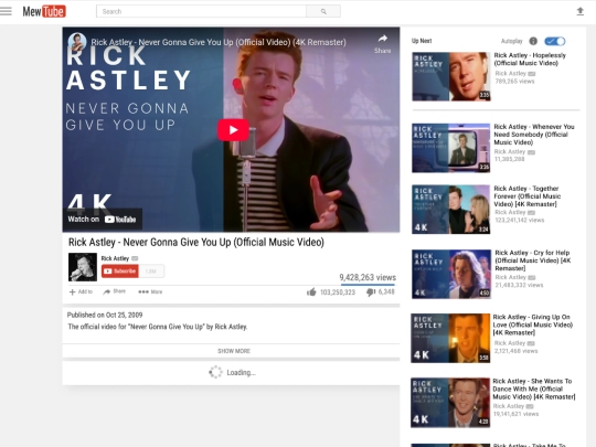 mewtube screenshot