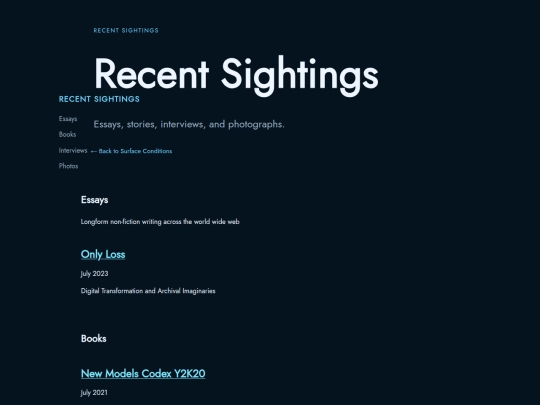 recent-sightings screenshot