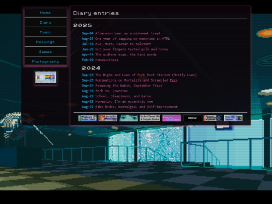 diary/entries screenshot