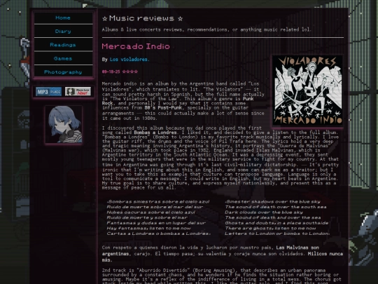 music/reviews screenshot